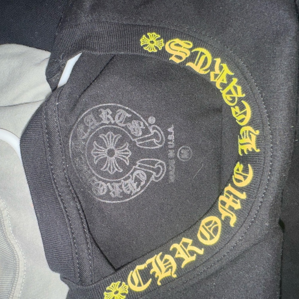 Chrome Hearts Black Hoodie with Yellow Accents